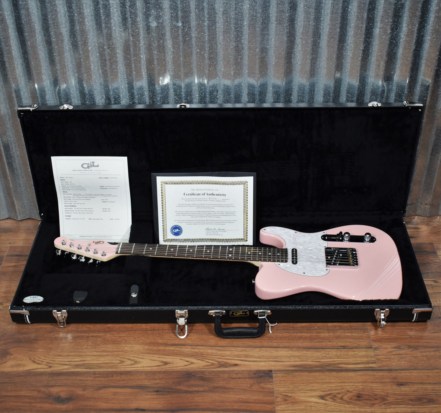 G&L USA ASAT Classic Shell Pink Rosewood Satin Neck Guitar & Case #5198