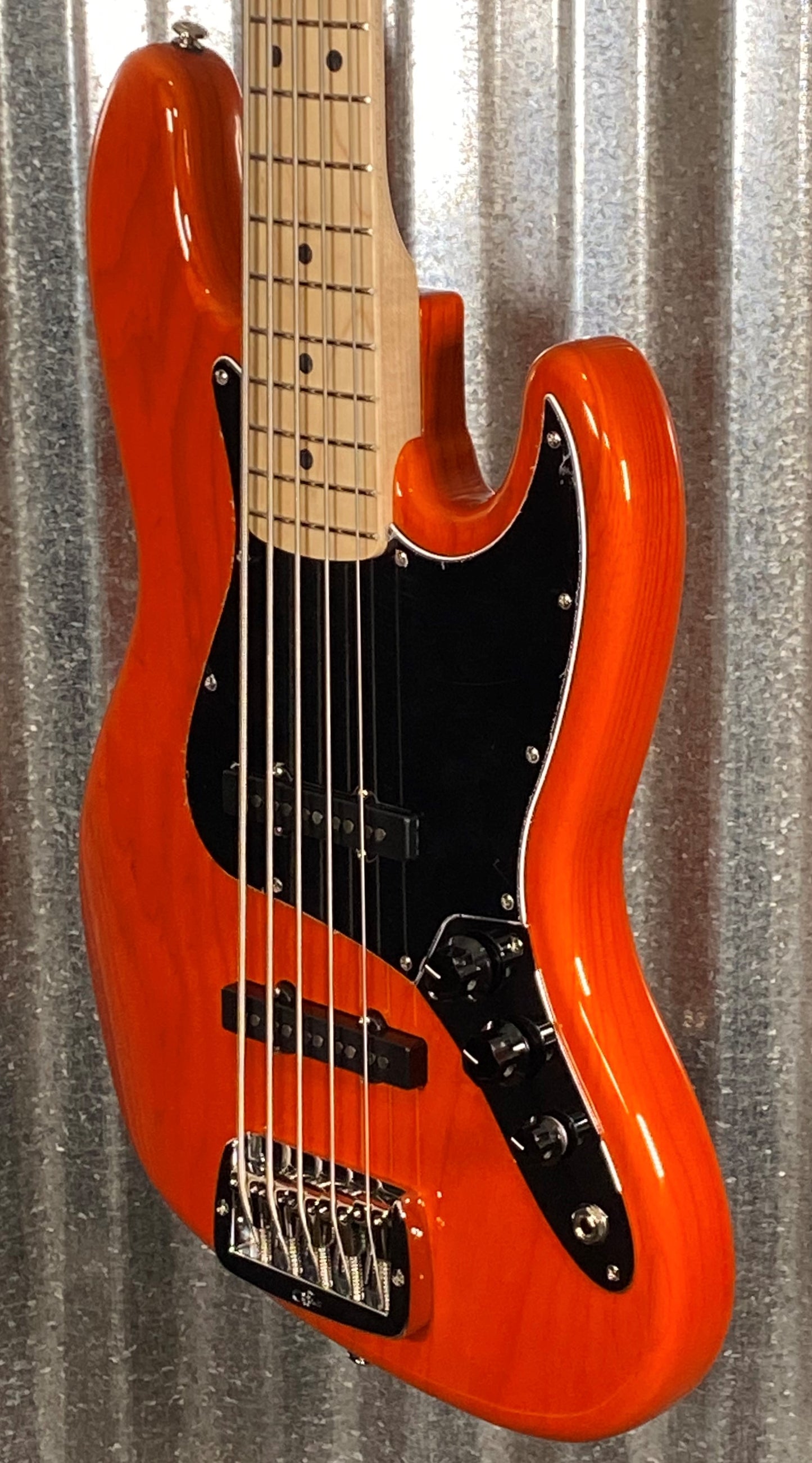 G&L USA JB5 5 String Bass Clear Orange & Case JB-5 #7088