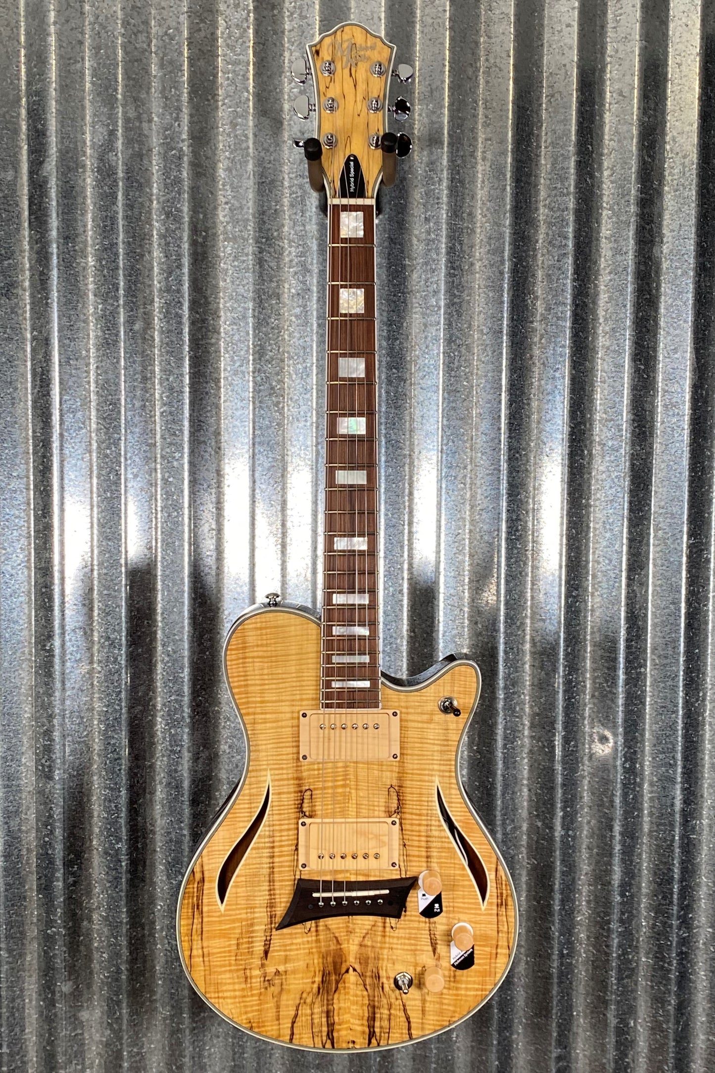 Michael Kelly MKHSSSPPYZ Hybrid Special Piezo Electric Guitar Spalted Maple #0104