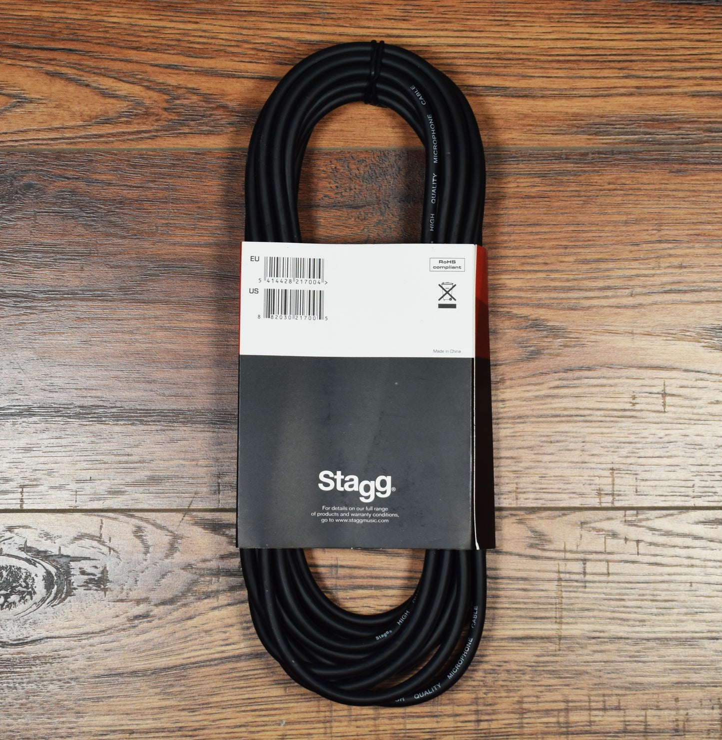 Stagg SMC7.6M 25' XLR Microphone Cable Black 5 Pack