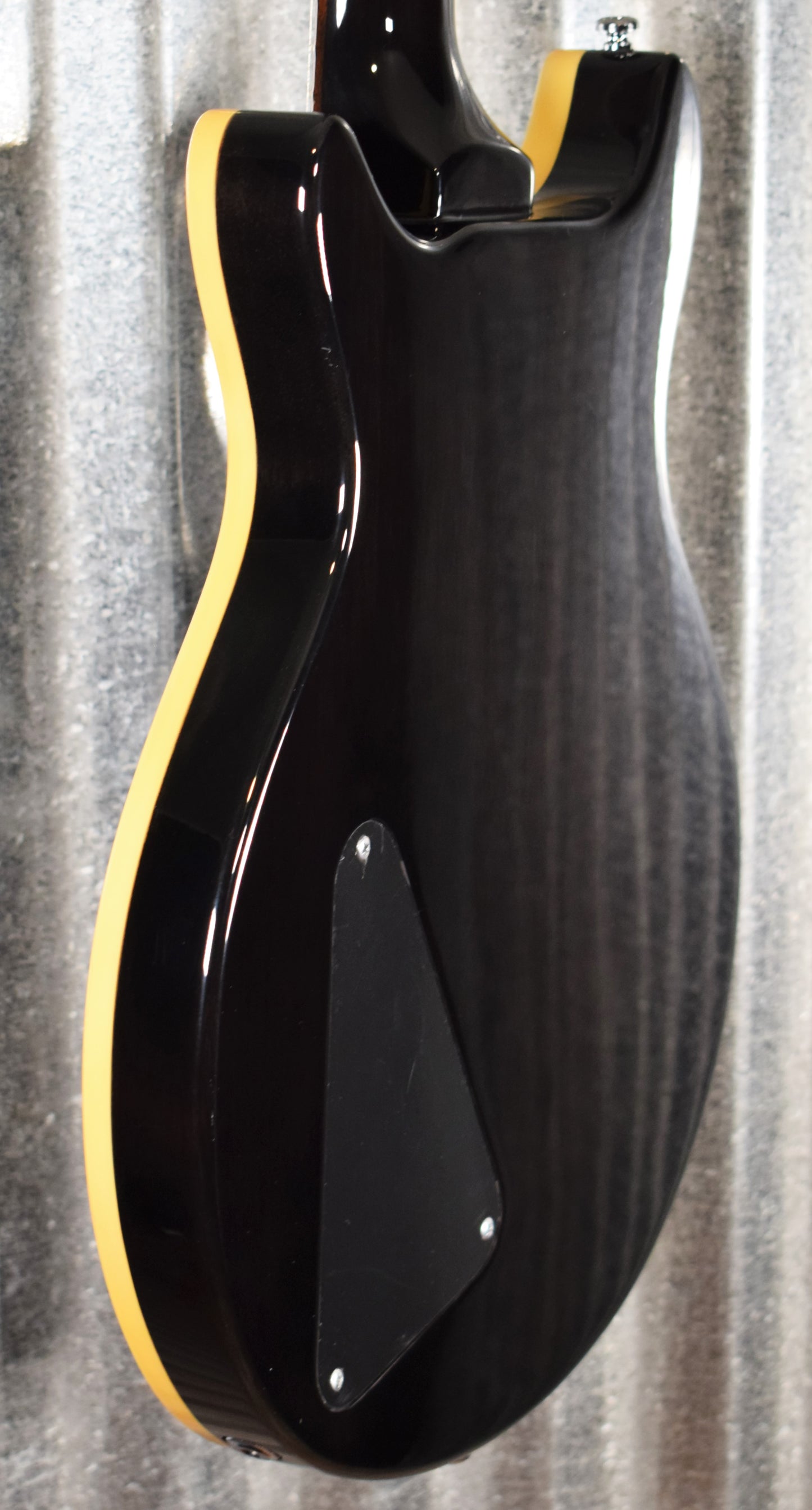 Hamer Archtop Flame Trans Black Double Cut Guitar SATF-TBK #1376 Demo