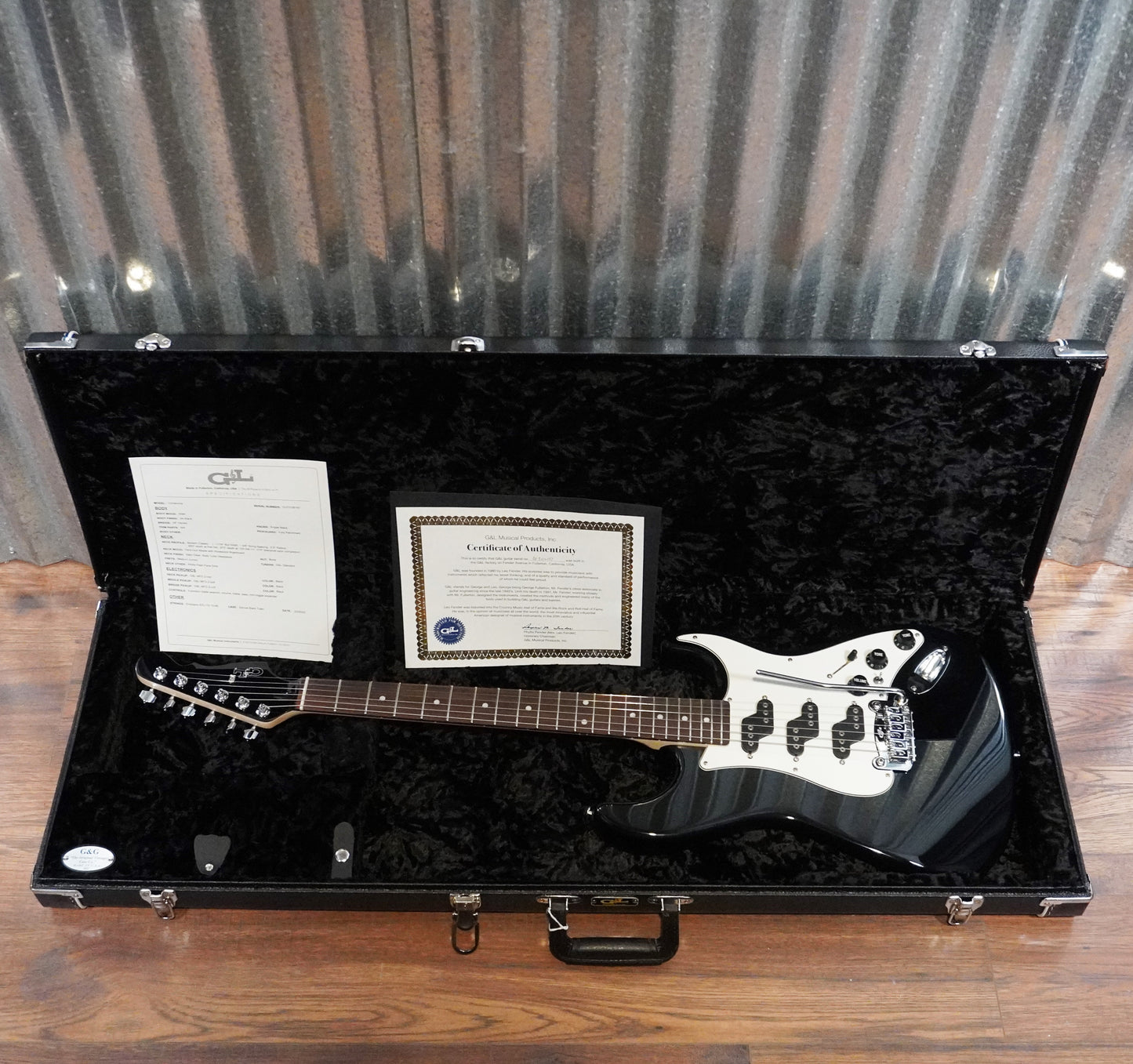 G&L USA Comanche Jet Black Rosewood Satin Neck Guitar & Case #6187