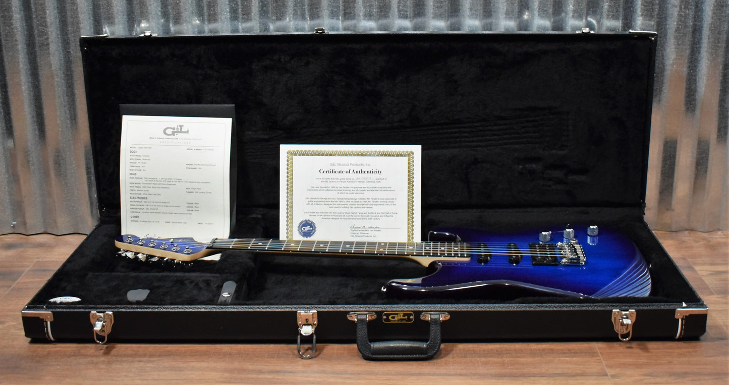 G&L Guitars USA Legacy HSS RMC Blueburst Electric Guitar & Case #8139 Demo