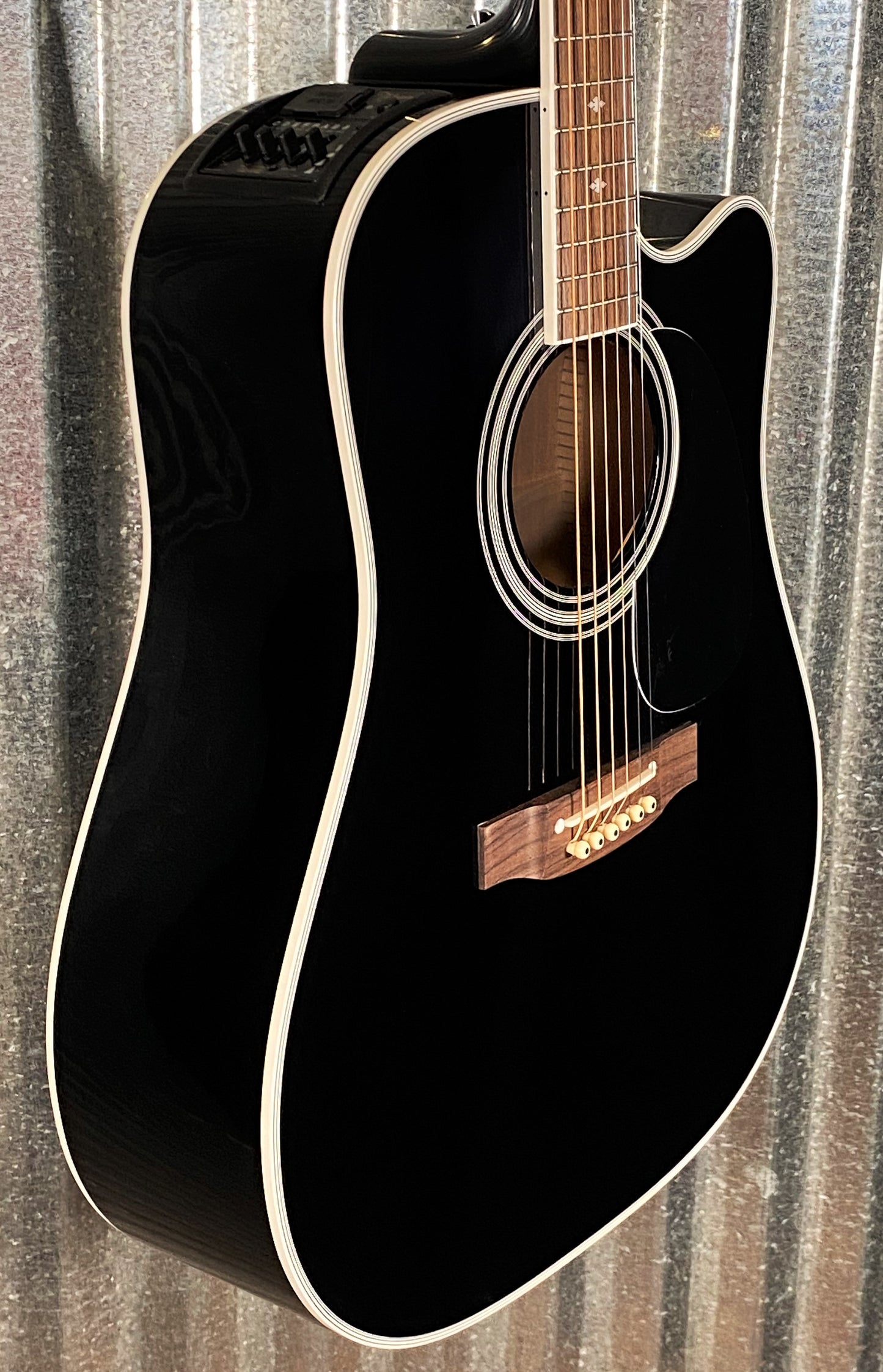 Takamine EF341SC Dreadnaught Acoustic Electric Cutaway Guitar Black & Case #0163