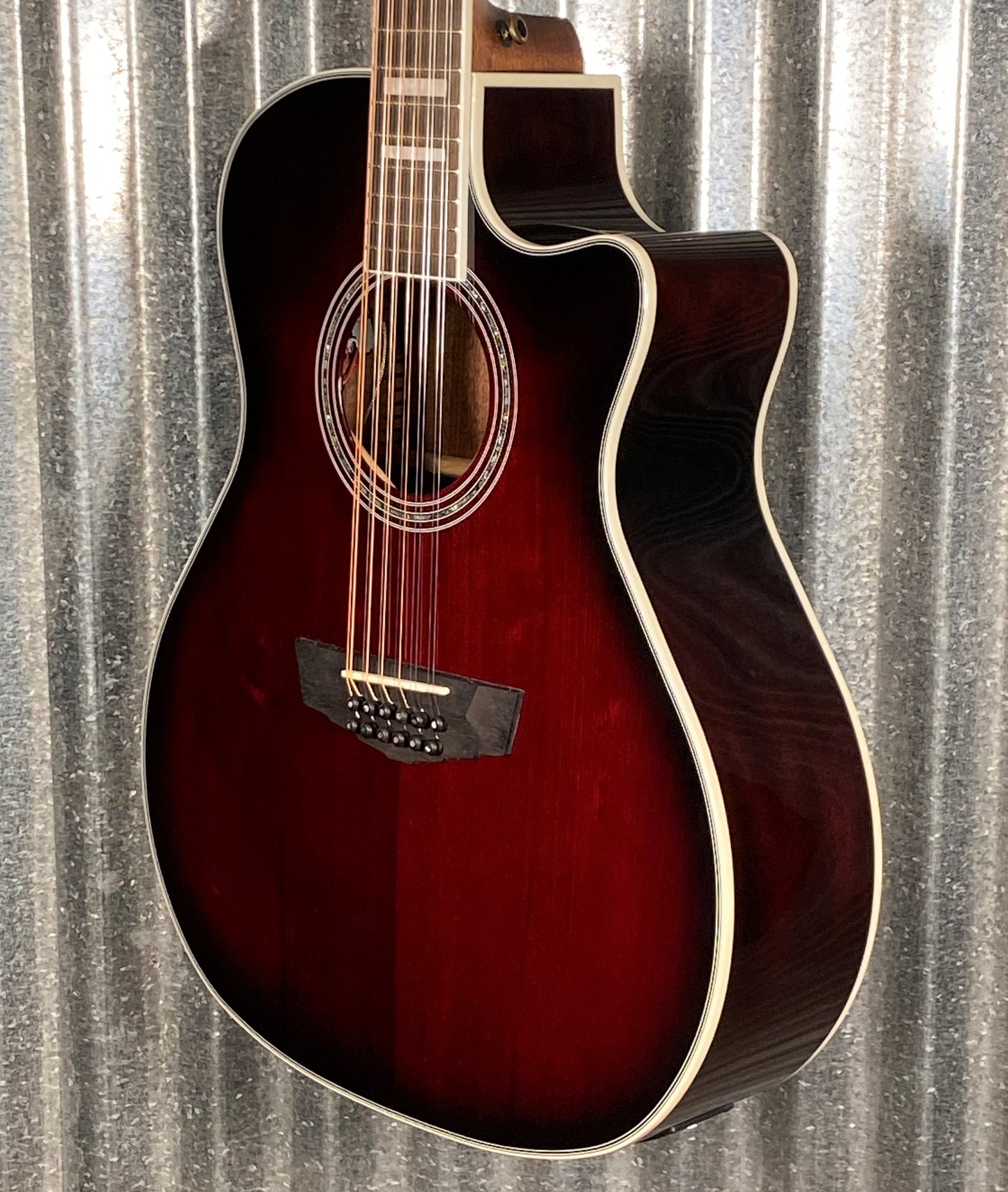 D'Angelico Premier Fulton Grand Auditorium 12 String CE Trans Black Cherry Burst Acoustic Electric Guitar #2654