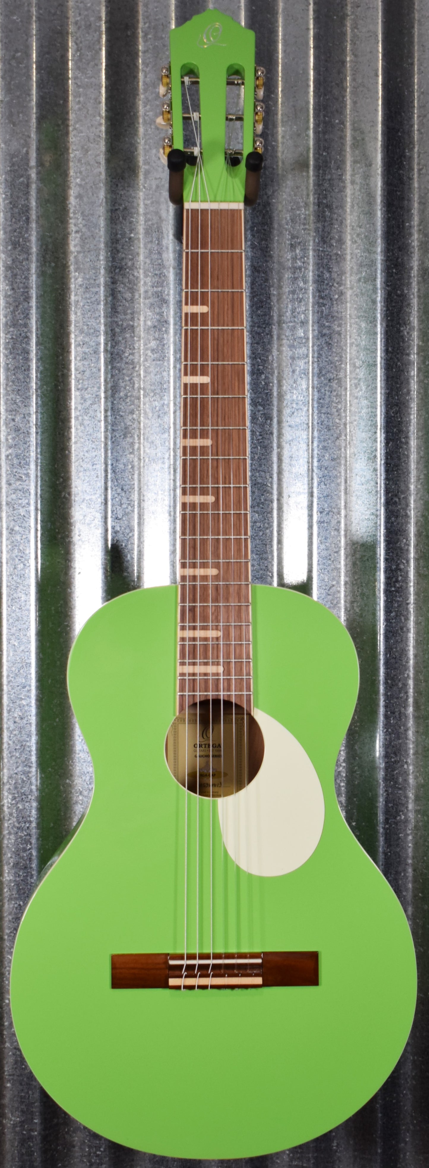 Ortega RGA-GAP Gaucho Nylon String Parlor Guitar Green Apple Guitar & Bag #0011