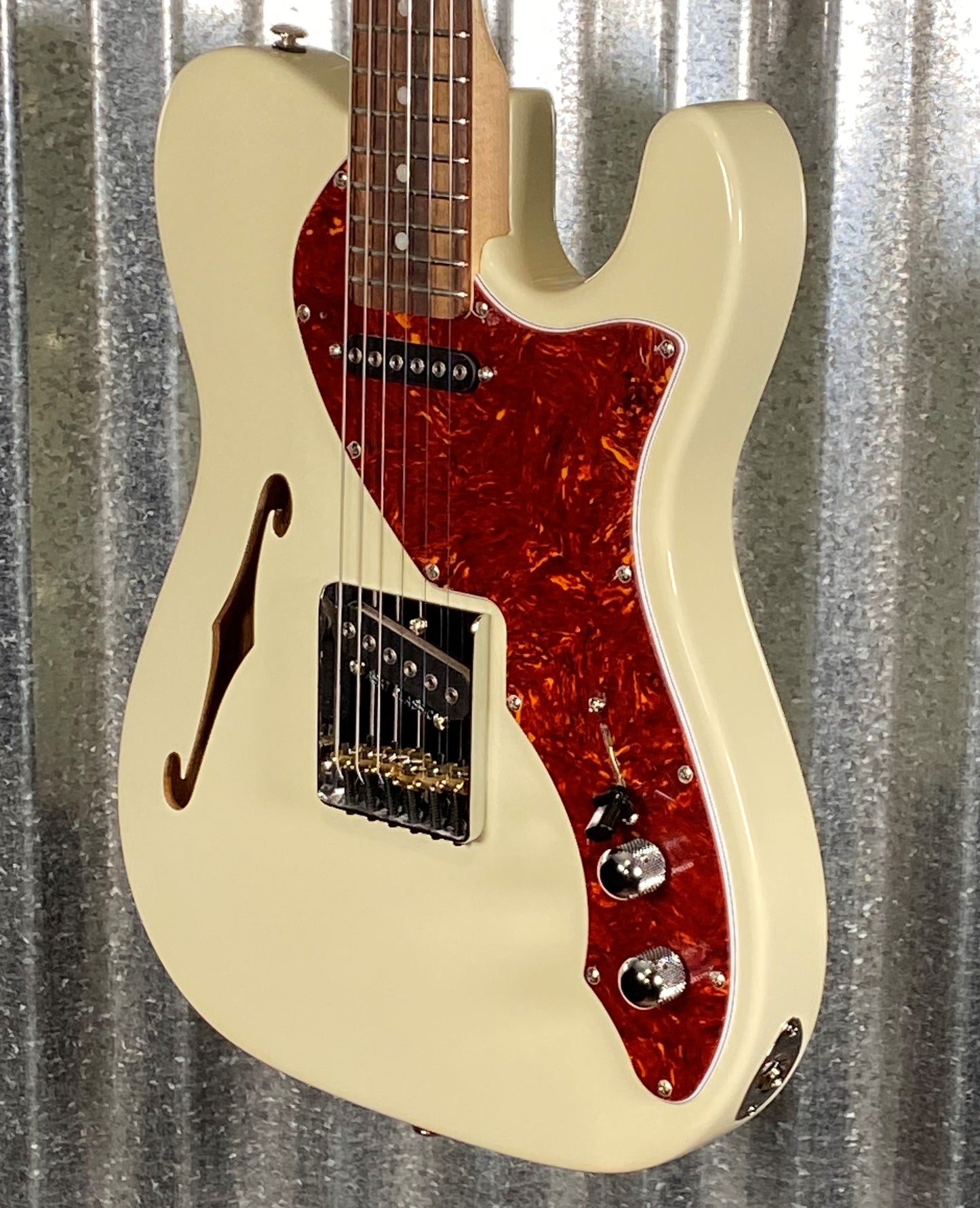 G&L USA 2023 Custom ASAT Classic Thinline Semi Hollow Vintage White Guitar & Bag #1012 Used
