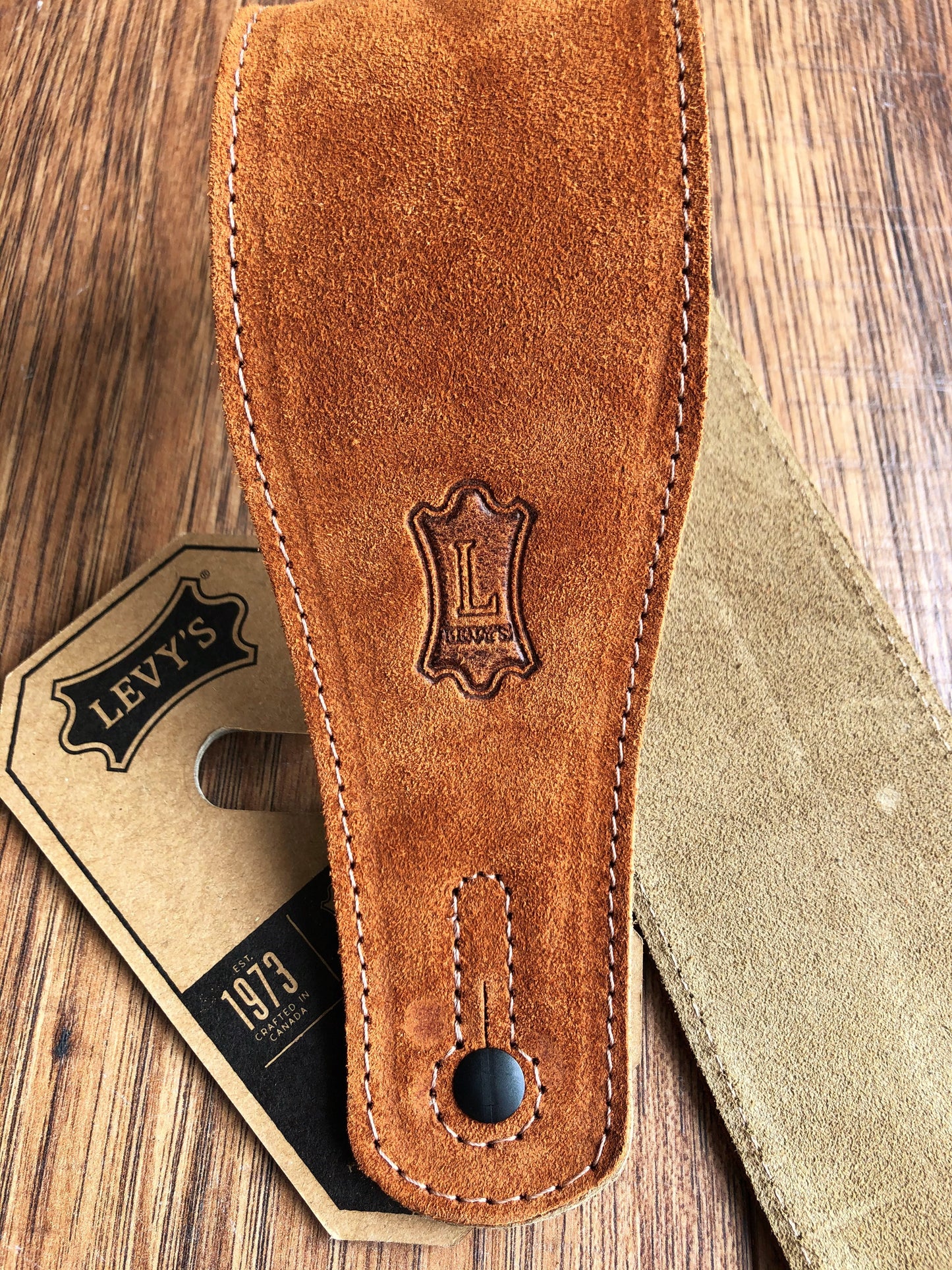 Levy's MS26-HNY 2.5" Adjustable Suede Leather Guitar & Bass Strap Brown