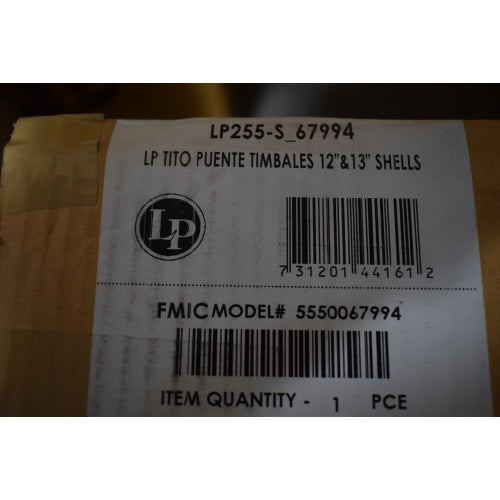 LP Latin Percussion Tito Puente 12" & 13" Stainless Steel Timbales Set LP255-S