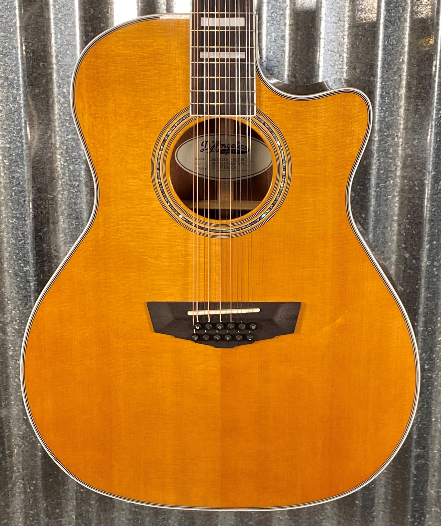 D'Angelico Premier Fulton Grand Auditorium 12 String CE Vintage Natural Acoustic Electric Guitar #5825