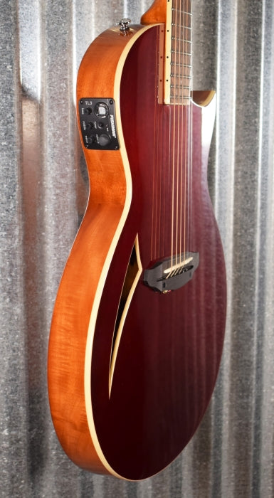 ESP LTD TL-6 Thinline Acoustic Electric Guitar Wine Red LTL6WR & Case #0022