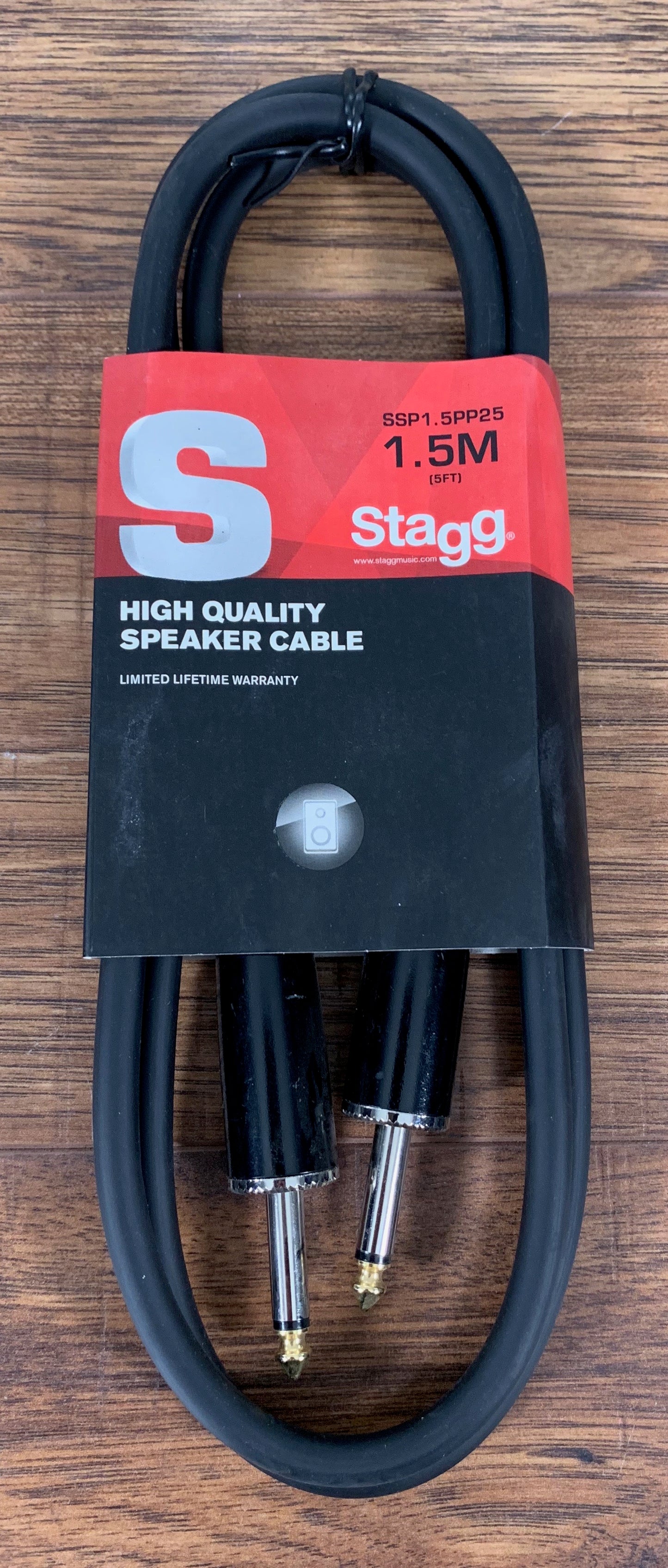 Stagg SSP1.5PP25 1.5M 5FT 14GA 1/4" to 1/4" Connector Speaker Cable