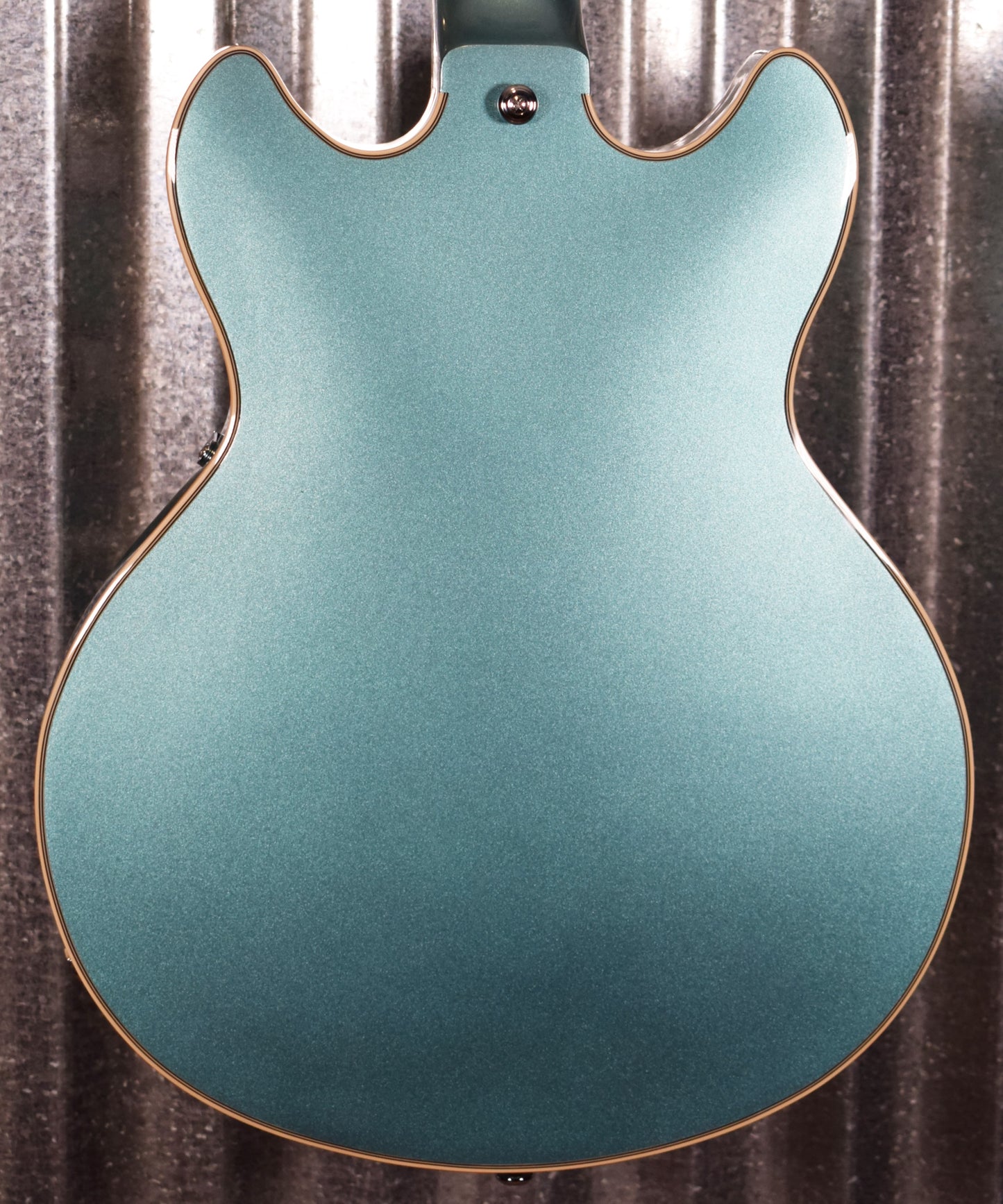 D'Angelico Premier Mini DC Double Cut Semi Hollow Stop Bar Ocean Turquoise Guitar & Bag #0089