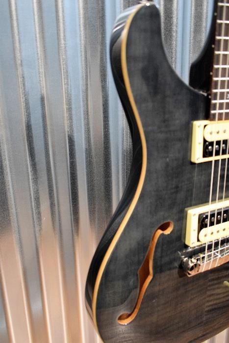 PRS Paul Reed Smith SE Custom 22 Semi-Hollow Flame Grey Black & Gig Bag #3730