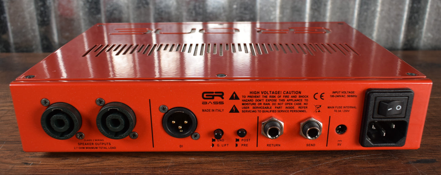 GR Bass One 800 Compact Lightweight 800 Watt Bass Amplifier Head with Tuner Red