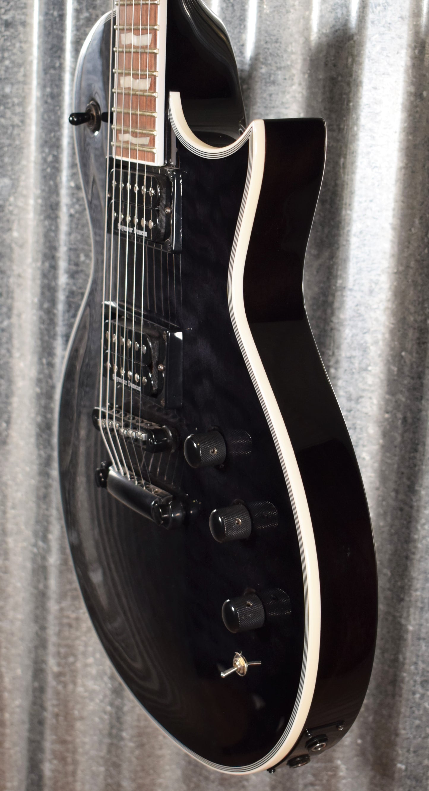 ESP LTD EC-1000 Piezo Bridge Quilt Top See Through Black Guitar EC1000PIEZOQMSTBLK #1983 B Stock