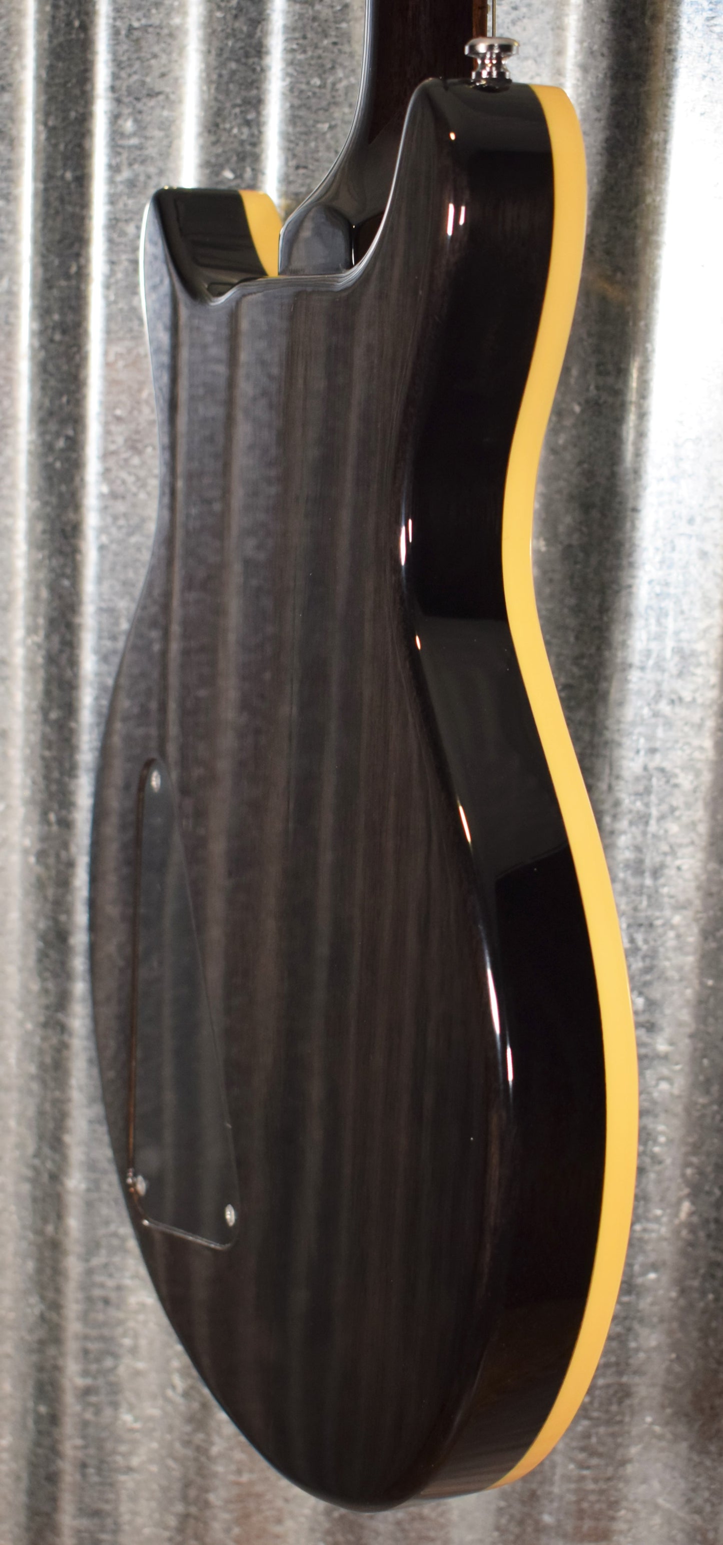 Hamer Archtop Flame Trans Black Double Cut Electric Guitar SATF-TBK #0201