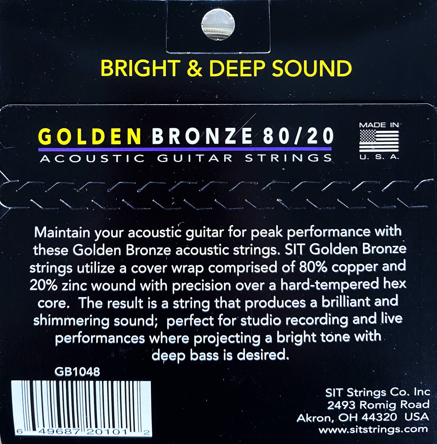 SIT Strings GB1048 Golden Bronze 80/20 Extra Light Acoustic Guitar Strings 3 Pack