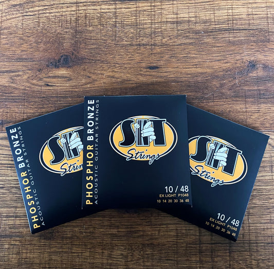 SIT Strings P1048 Phosphor Bronze Extra Light Acoustic Guitar Strings 3 Pack