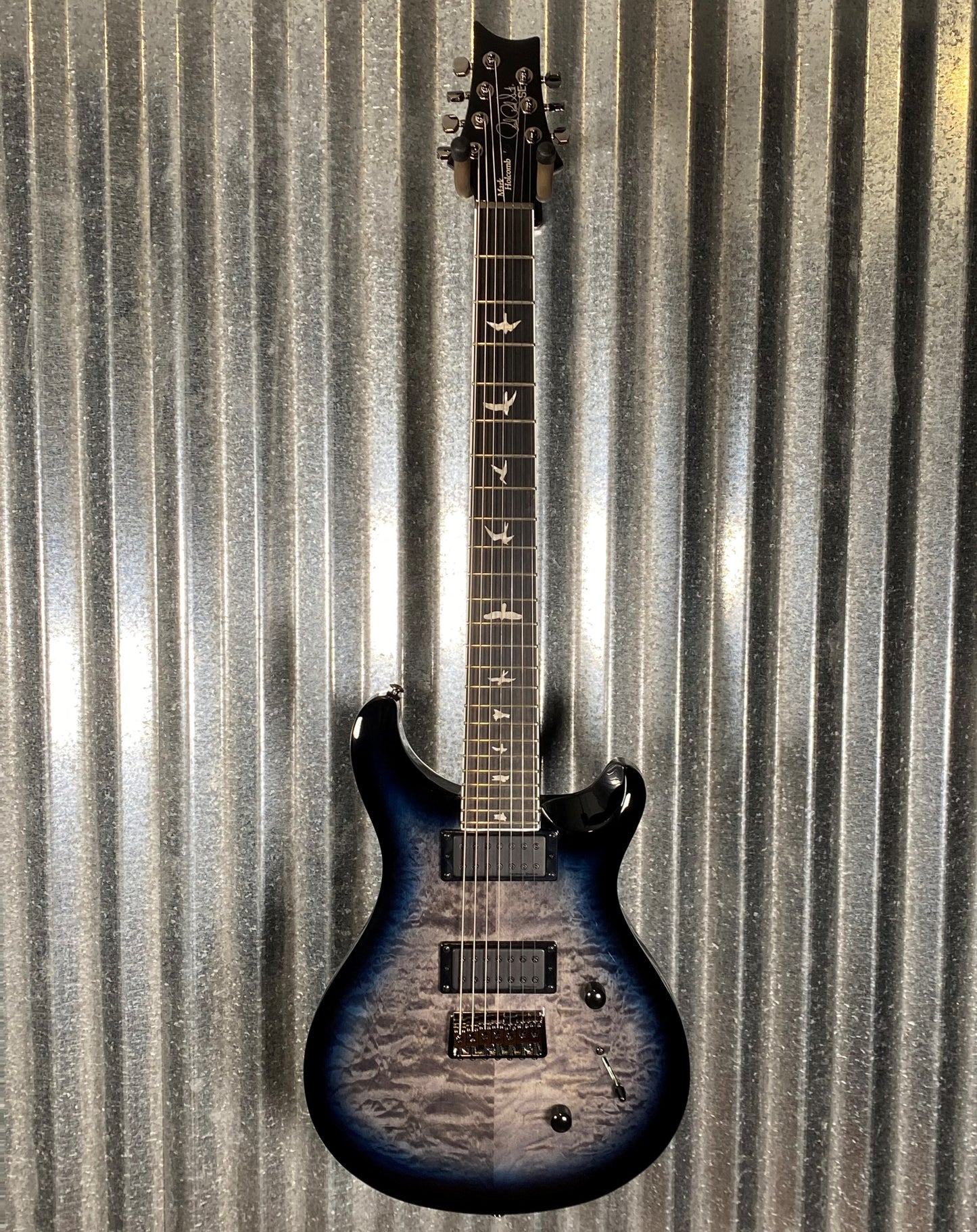 PRS Paul Reed Smith SE Mark Holcomb SVN Blue Burst 7 String Guitar & Bag #0715