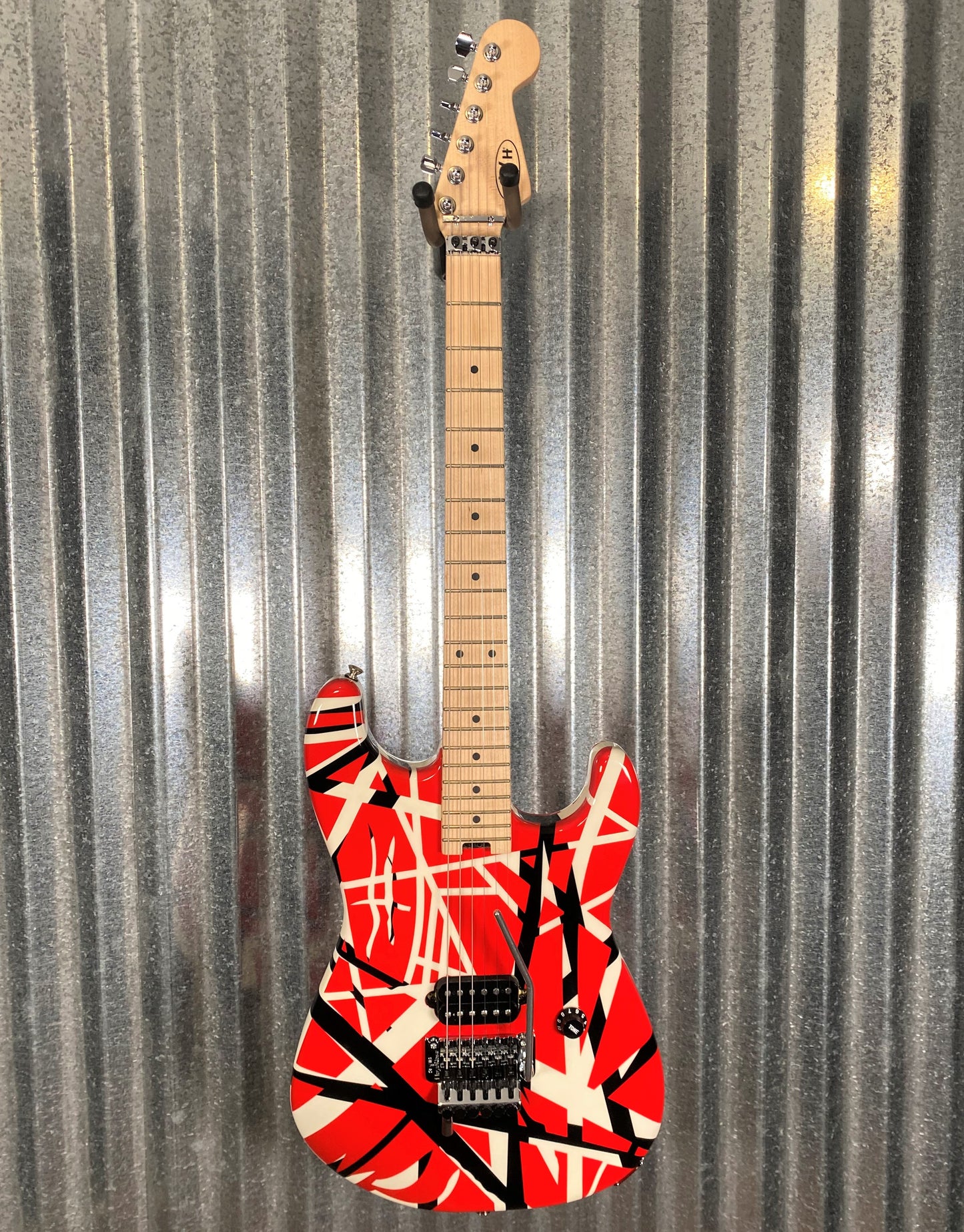 EVH Striped Series Red with Black Stripes Guitar & Case #7706 Used