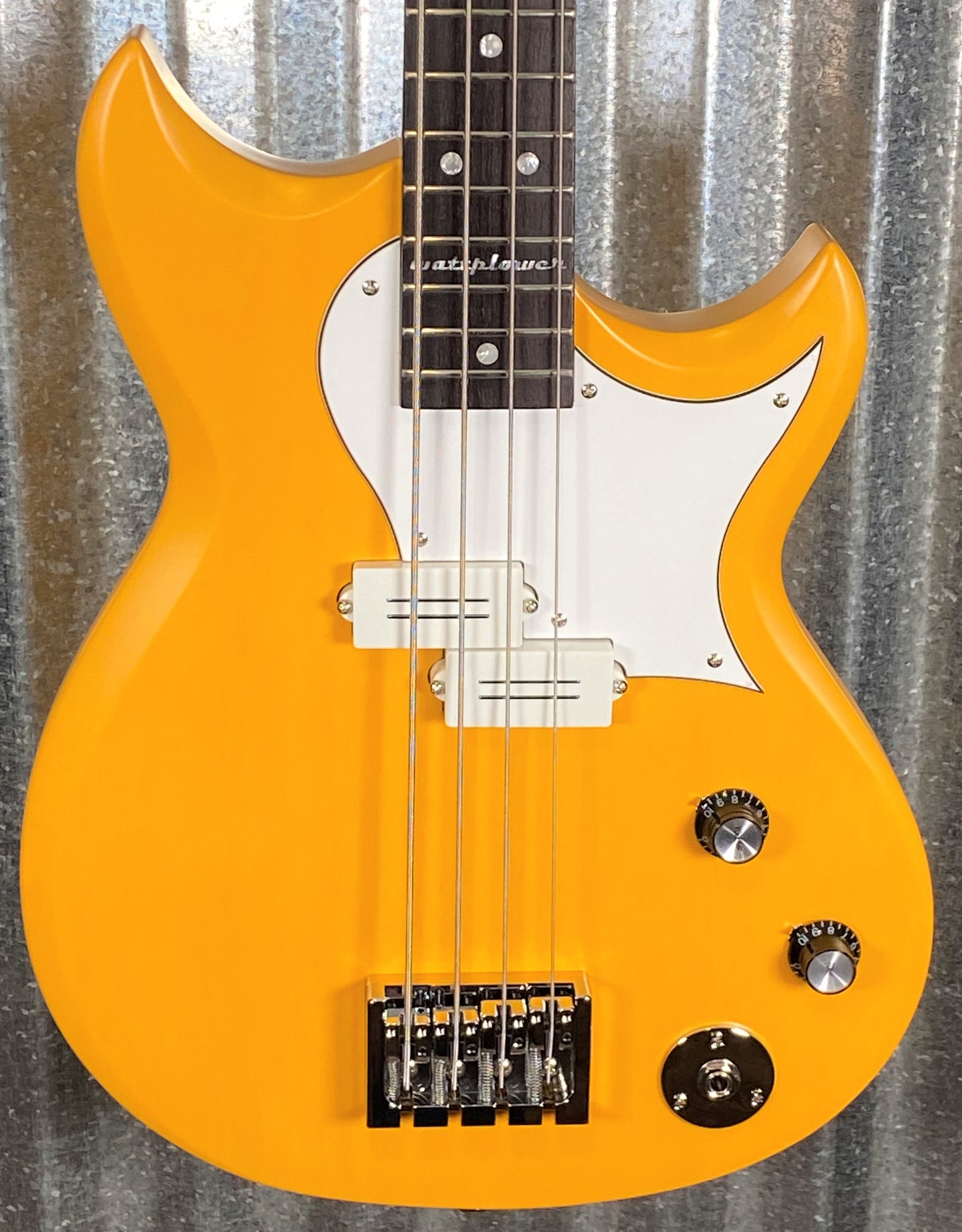 Reverend Guitars Mike Watt Signature Wattplower Satin Yellow 4 String Short Scale Bass & Case Blem #0829