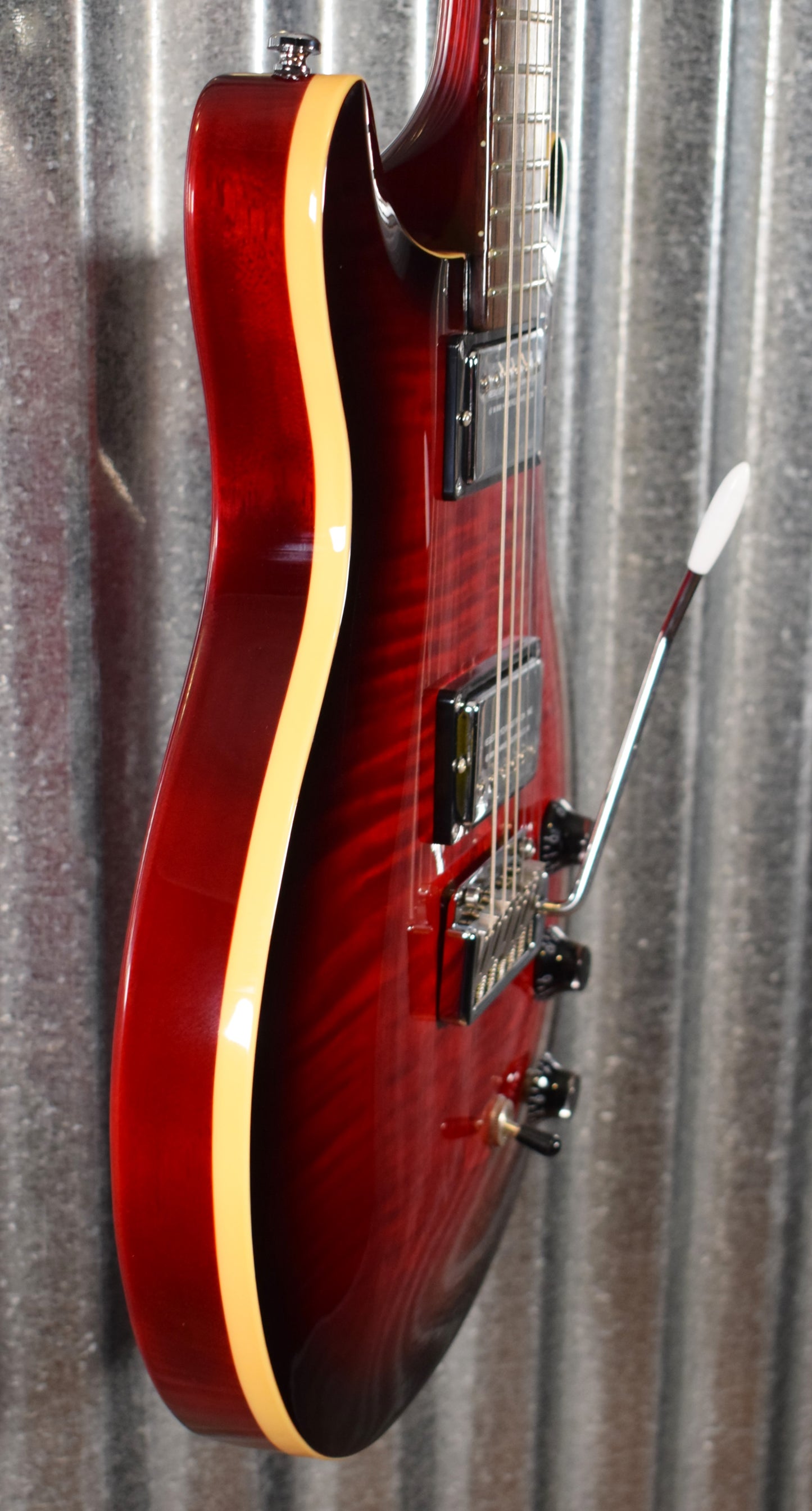 Hamer Archtop Flame Dark Cherry Wilkinson Tremolo Electric Guitar SATFW-DCB #0736
