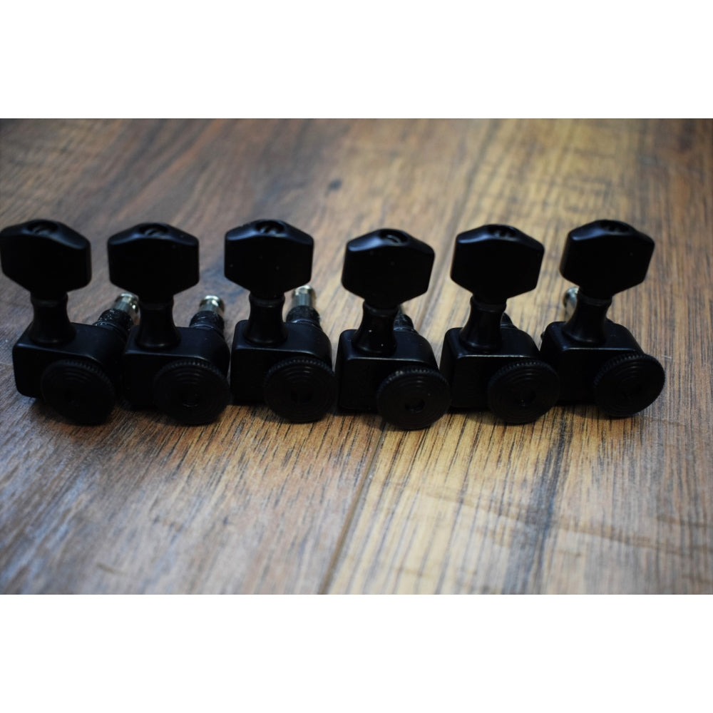 Sperzel USA 6LTLBLK Inline Locking Guitar Tuning Machine Set Black