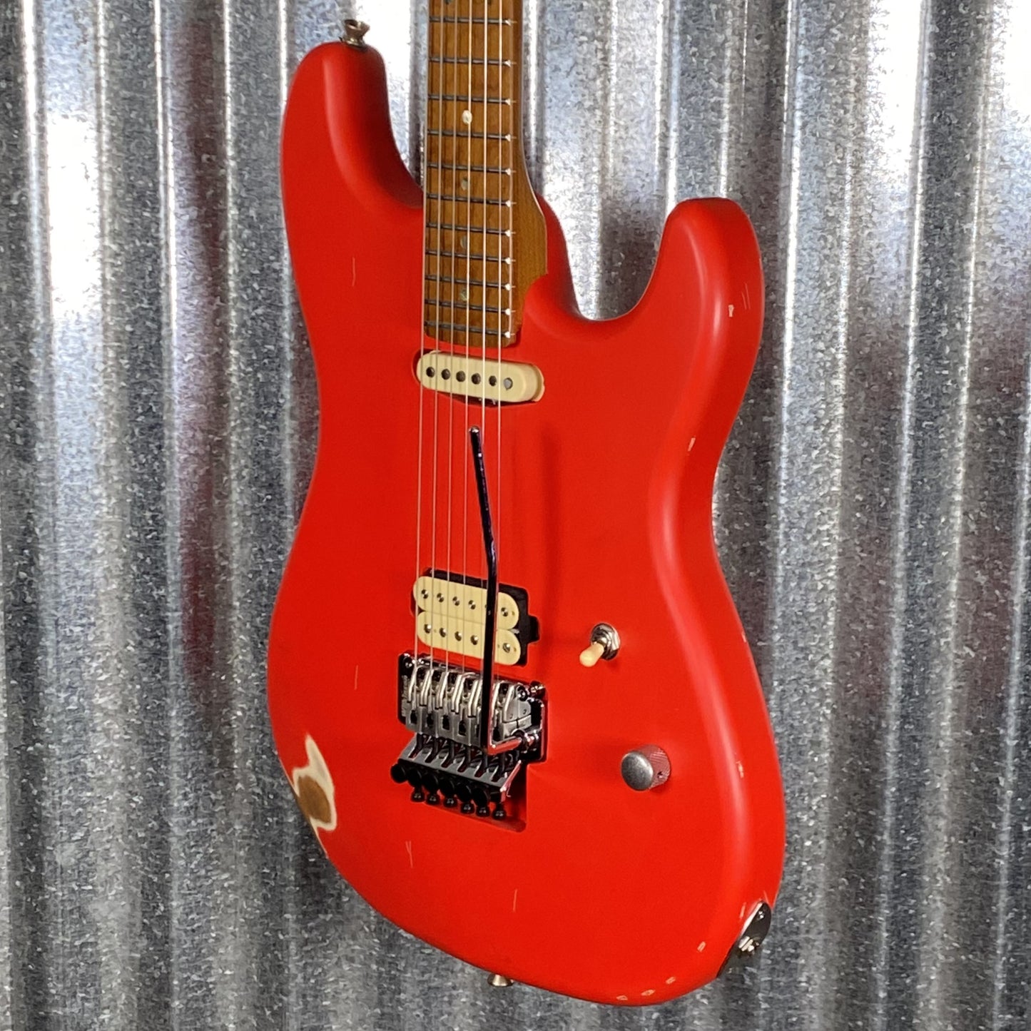 Jet JS850 Relic FR Strat Style Tremolo Guitar Distressed Red #0002