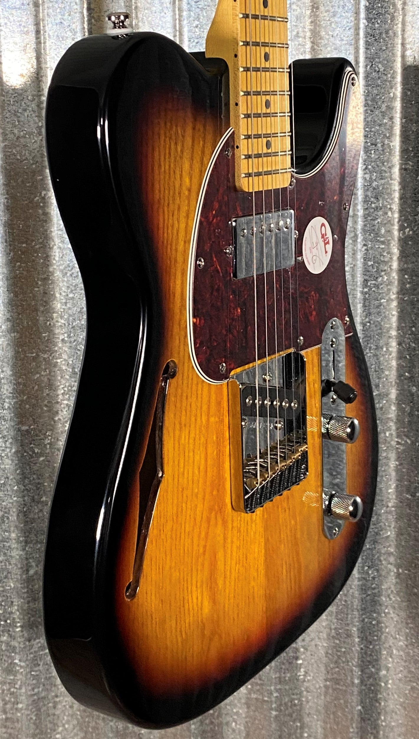 G&L Tribute ASAT Classic Bluesboy 3 Tone Sunburst Semi Hollow Guitar #7138