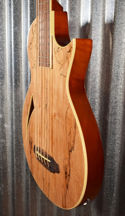 ESP LTD TL-5 Spalted Maple Thinline 5 String Acoustic Electric Bass LTL5SMNAT & Case #1008