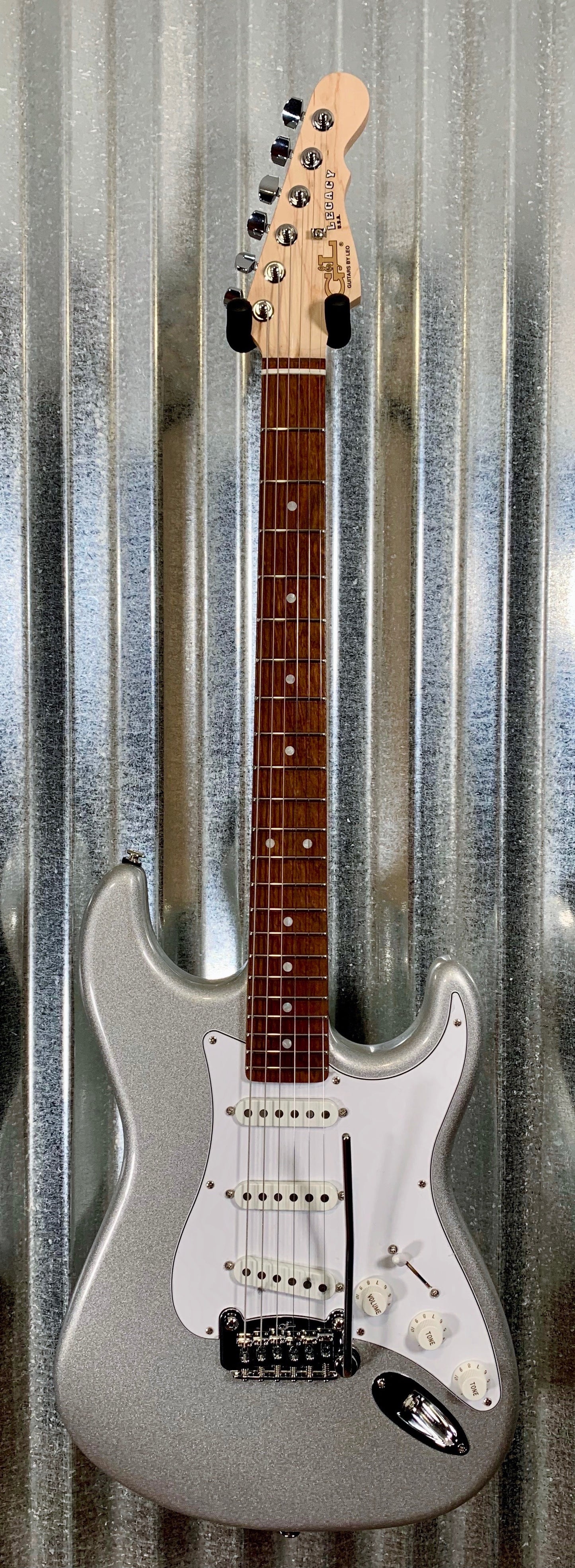 G&L USA Fullerton Custom Legacy Silver Metallic Guitar & Case 2018 #4186