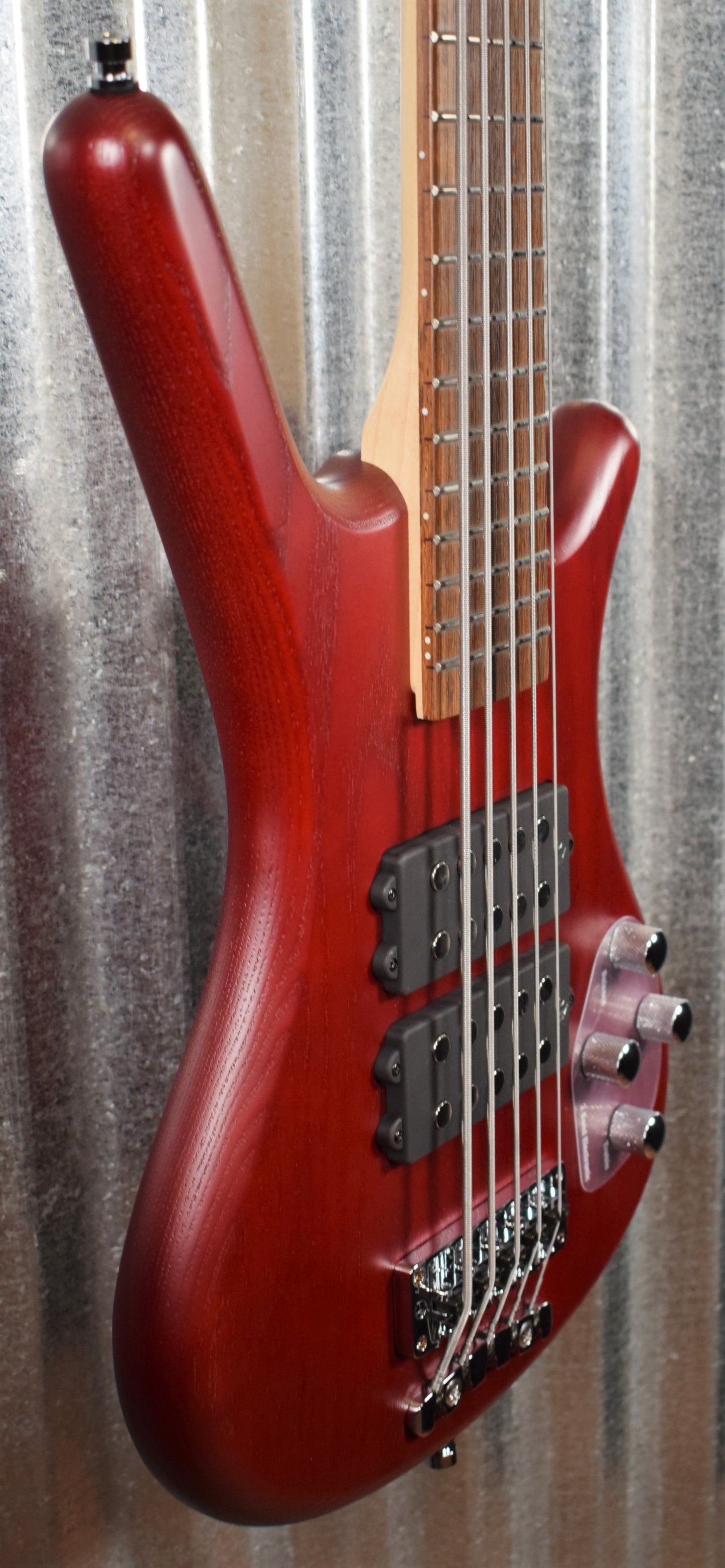 Warwick Rockbass Corvette $$ Double Buck Burgundy 5 String Bass & Bag #0618