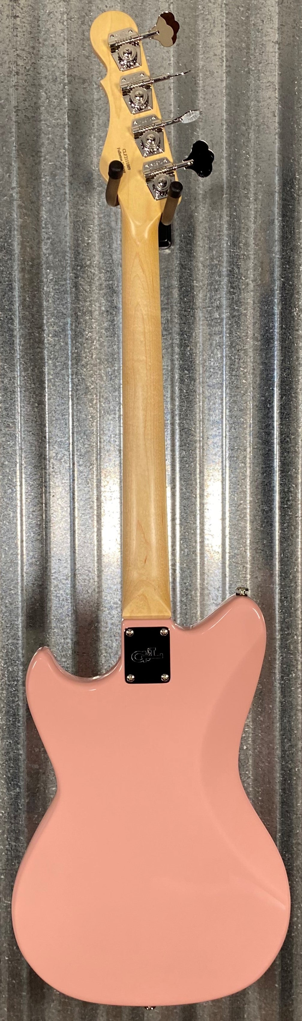 G&L USA Fullerton Deluxe Fallout Bass 4 String Short Scale Shell Pink & Bag #1009