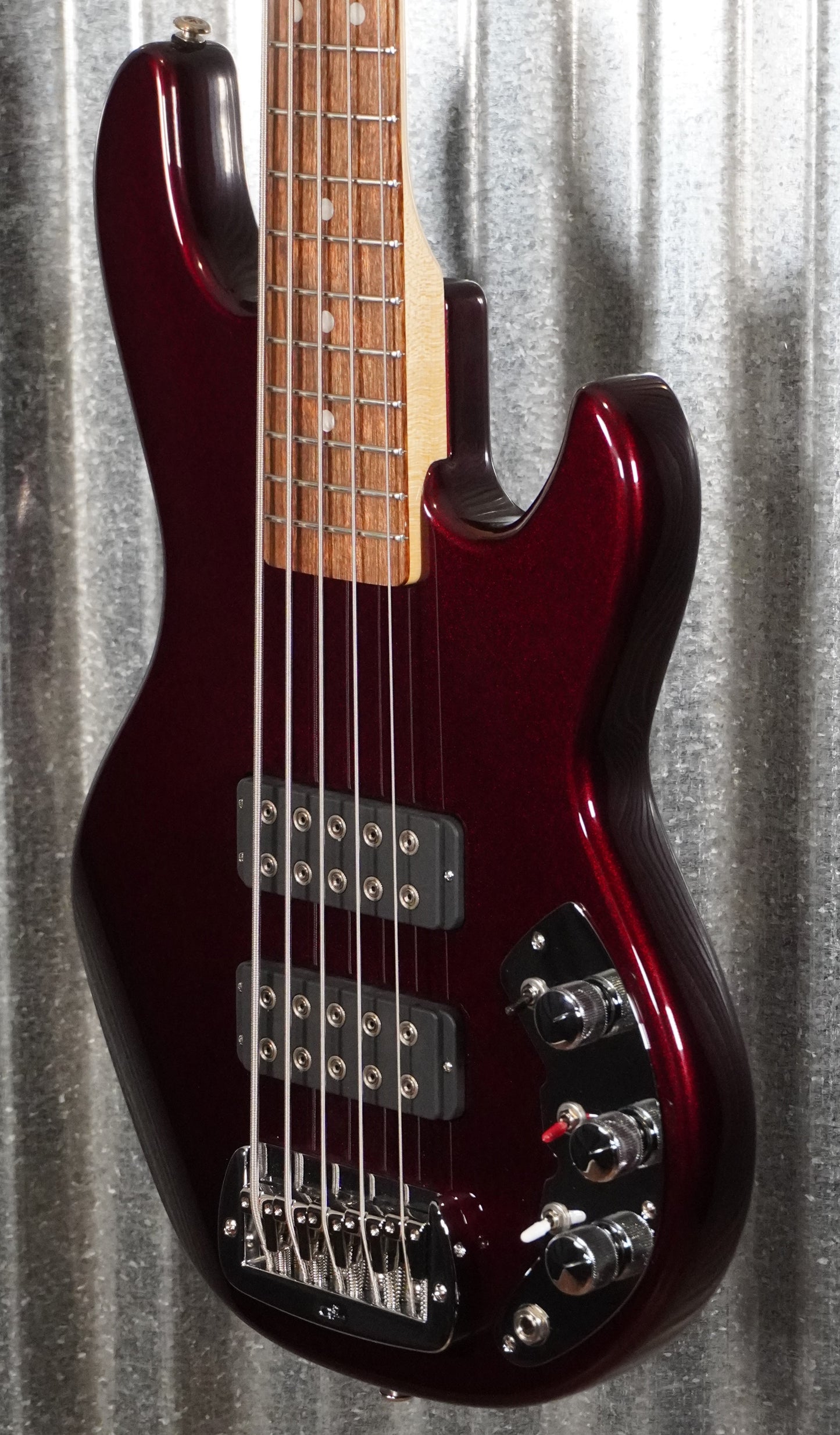 G&L USA CLF L-2500 S750 Ruby Red Metallic 5 String Bass & Case #0075