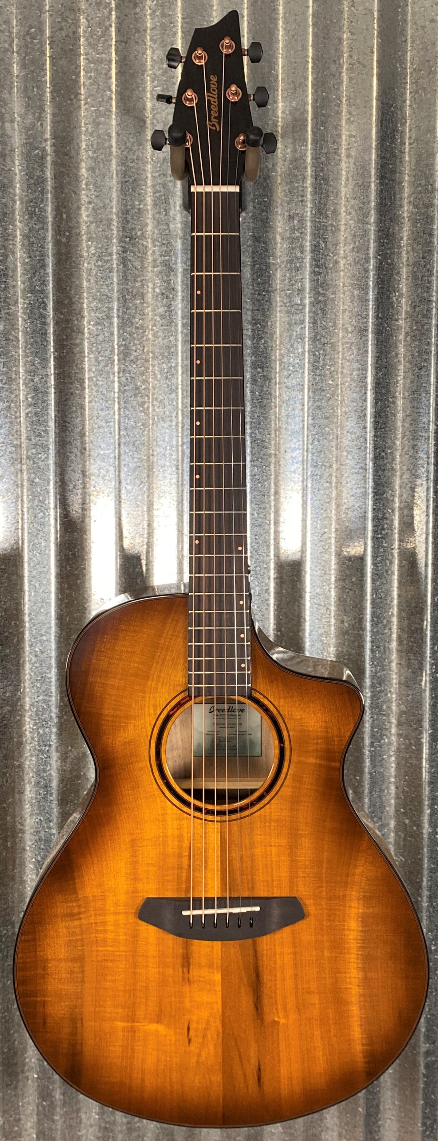 Breedlove Pursuit Exotic S Concert Amber CE Myrtlewood Acoustic Electric Guitar & Case #3511 Demo