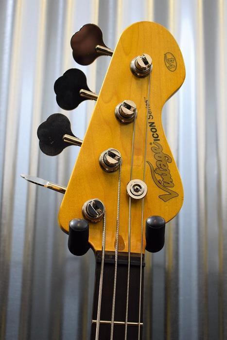 Vintage Icon V4MR Vintage Modern Relic Sunset Sunburst 4 String Bass & Case #304