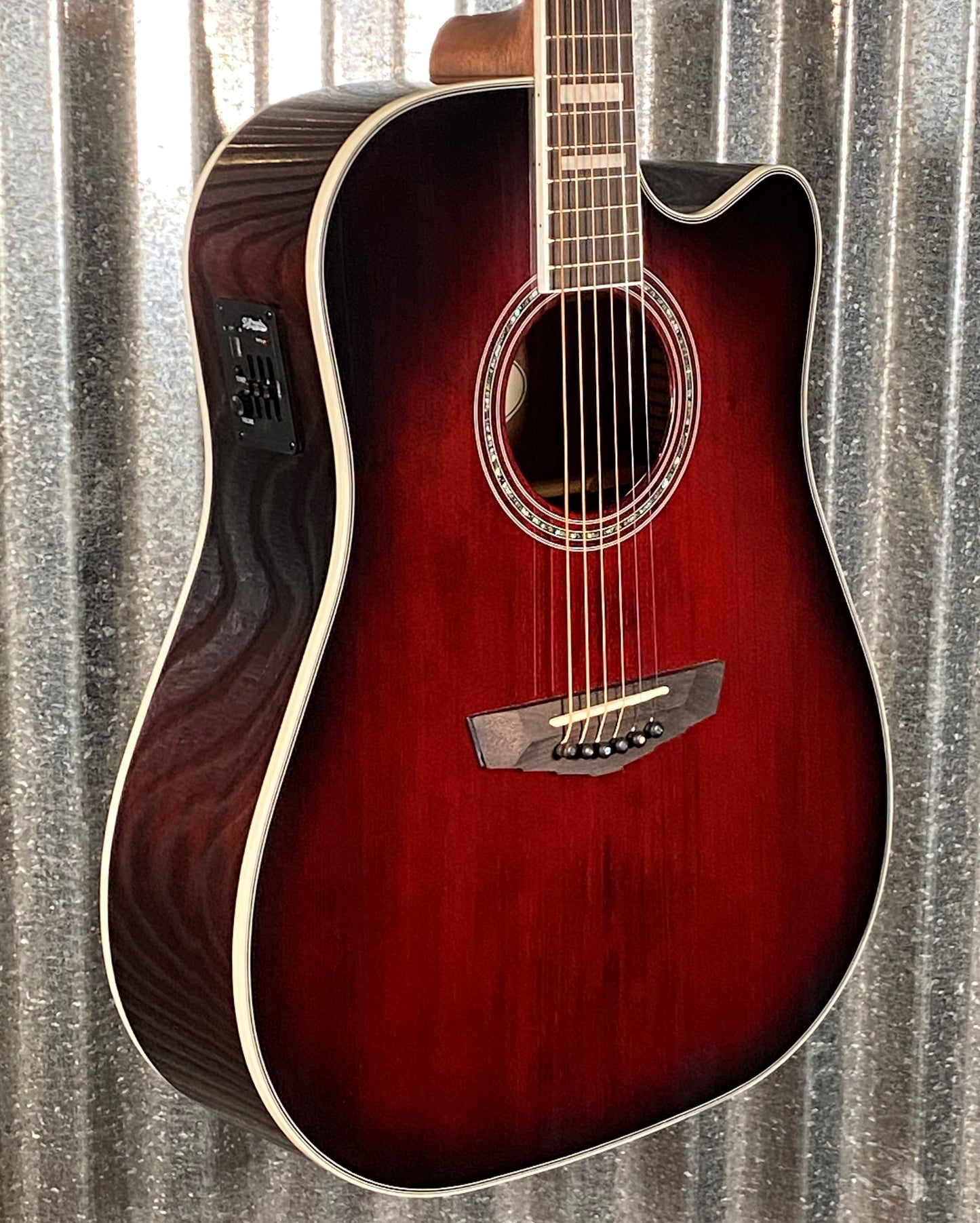 D'Angelico Premier Bowery Dreadnought CE Trans Black Cherry Acoustic Electric Guitar #2025