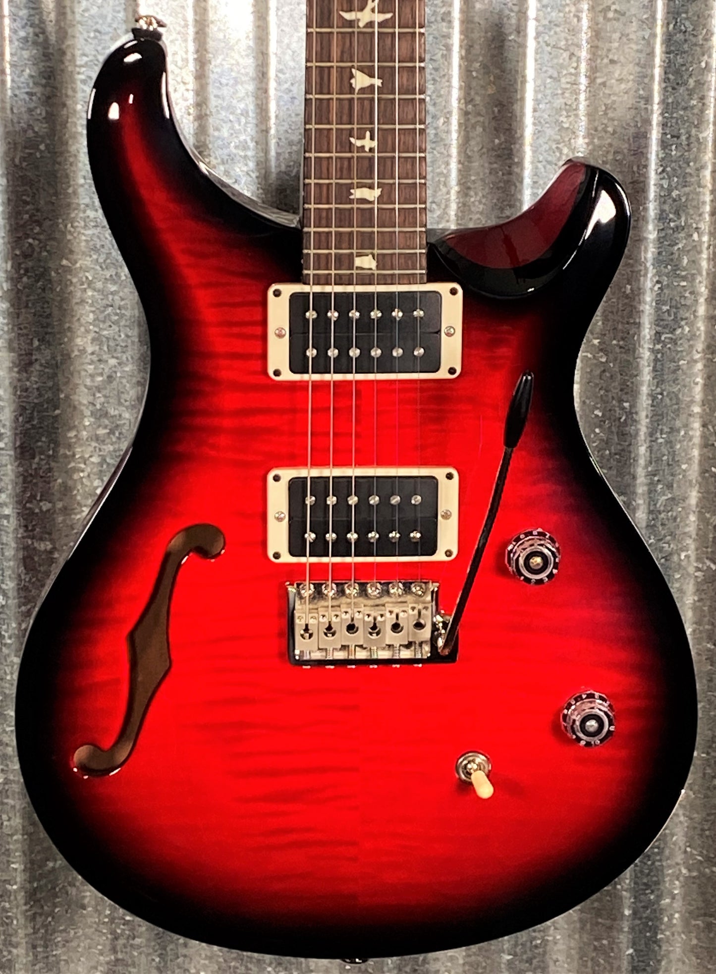 PRS Paul Reed Smith CE 24 Semi Hollow Scarlet Smokewrap Burst Guitar & Bag Demo #4701