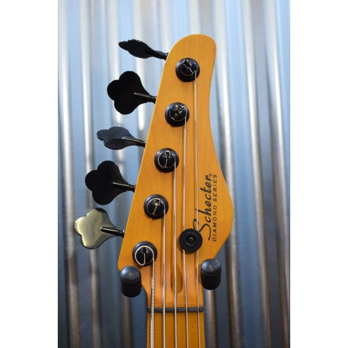 Schecter Model T Session 5 String Bass Aged Natural Satin EMG & Case #1747