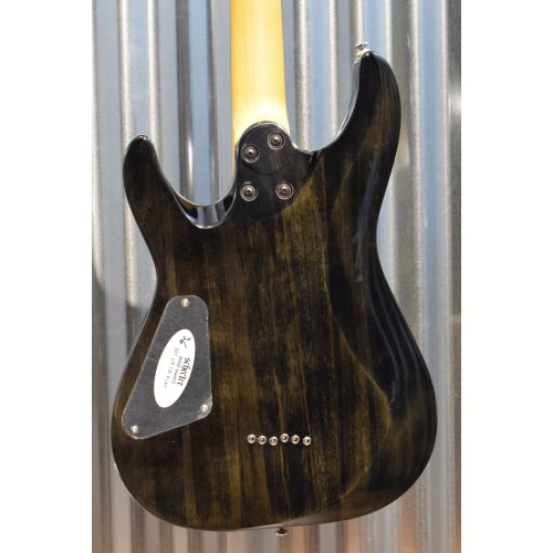 Schecter C-6 Plus Quilt Top Charcoal Burst Guitar CB #5391