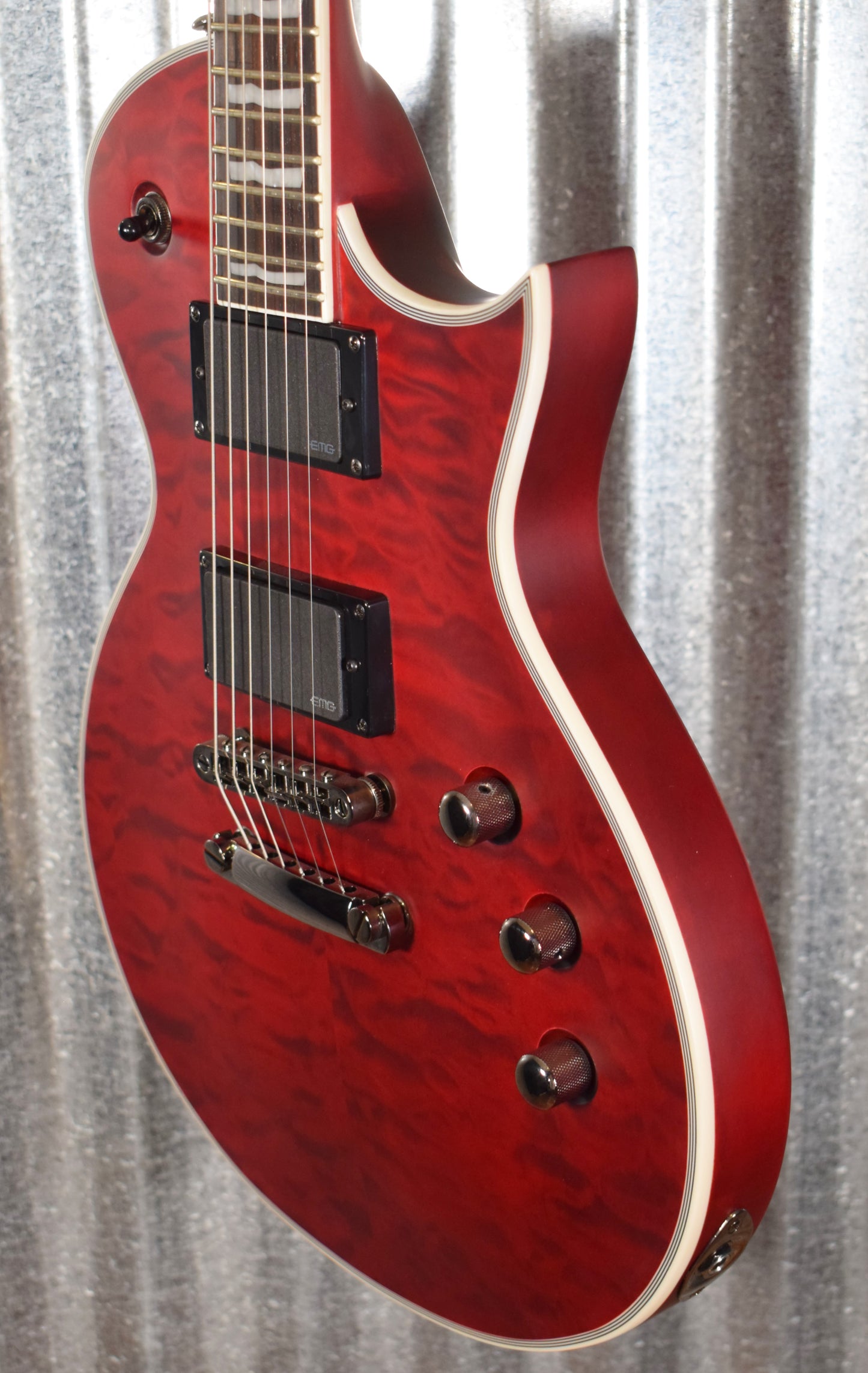 ESP LTD EC-401 Quilt Maple See Thru Black Cherry Satin Guitar LEC401QMSTBCS #2342 Used