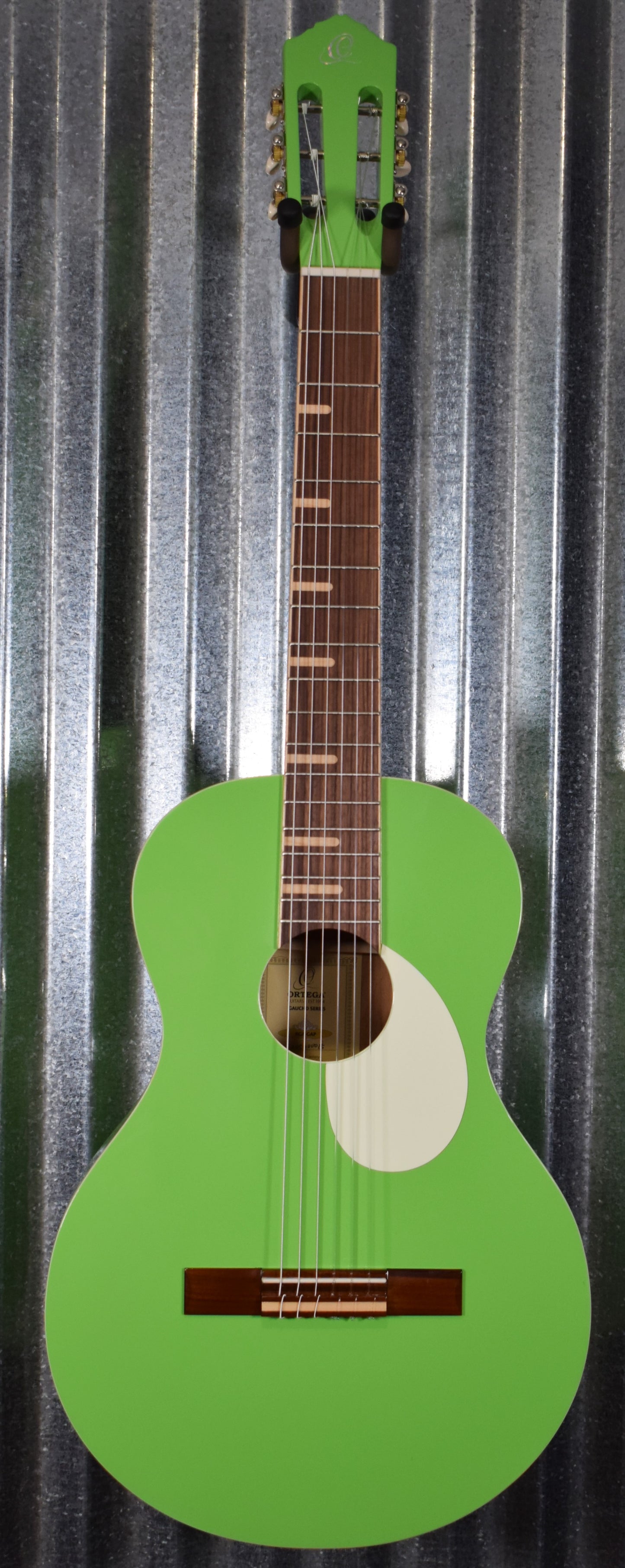 Ortega RGA-GAP Gaucho Acoustic Nylon String Parlor Green Apple Guitar & Bag #0015