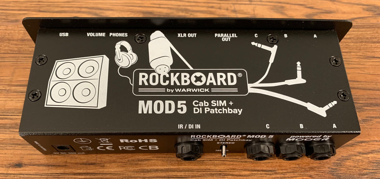Warwick Rockboard MOD 5 TRS Direct Box DI Speaker Simulator Guitar Effect Pedalboard Patchbay Module Demo