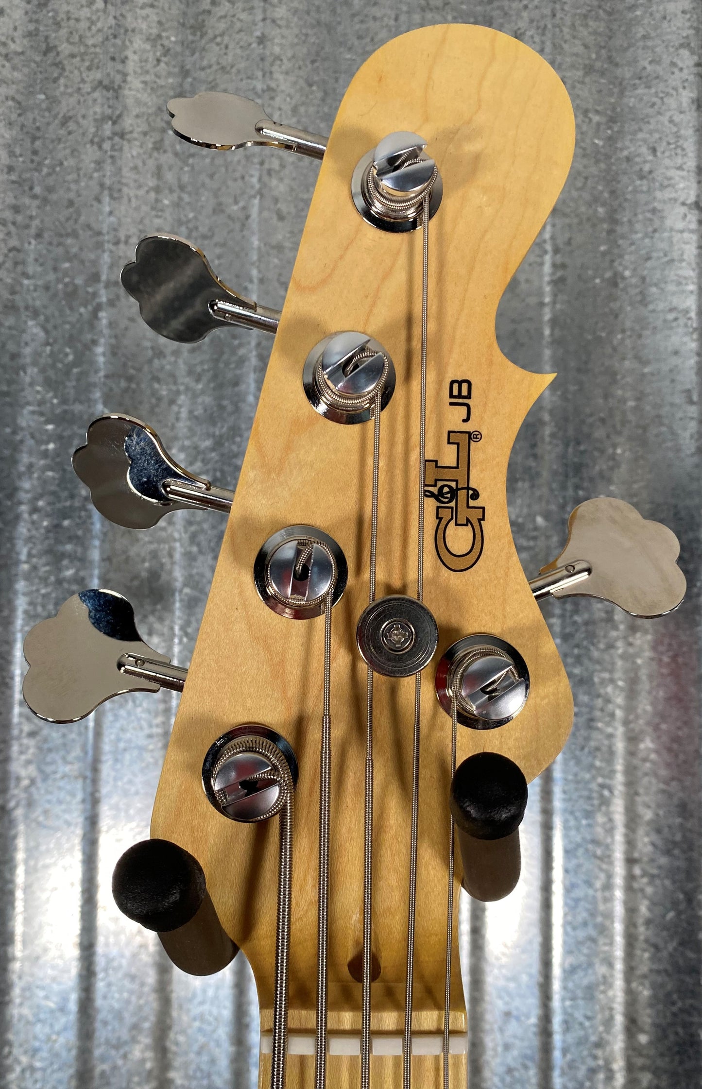 G&L USA JB-5 5 String Jazz Bass Clear Orange & Case JB5 Blem #1110