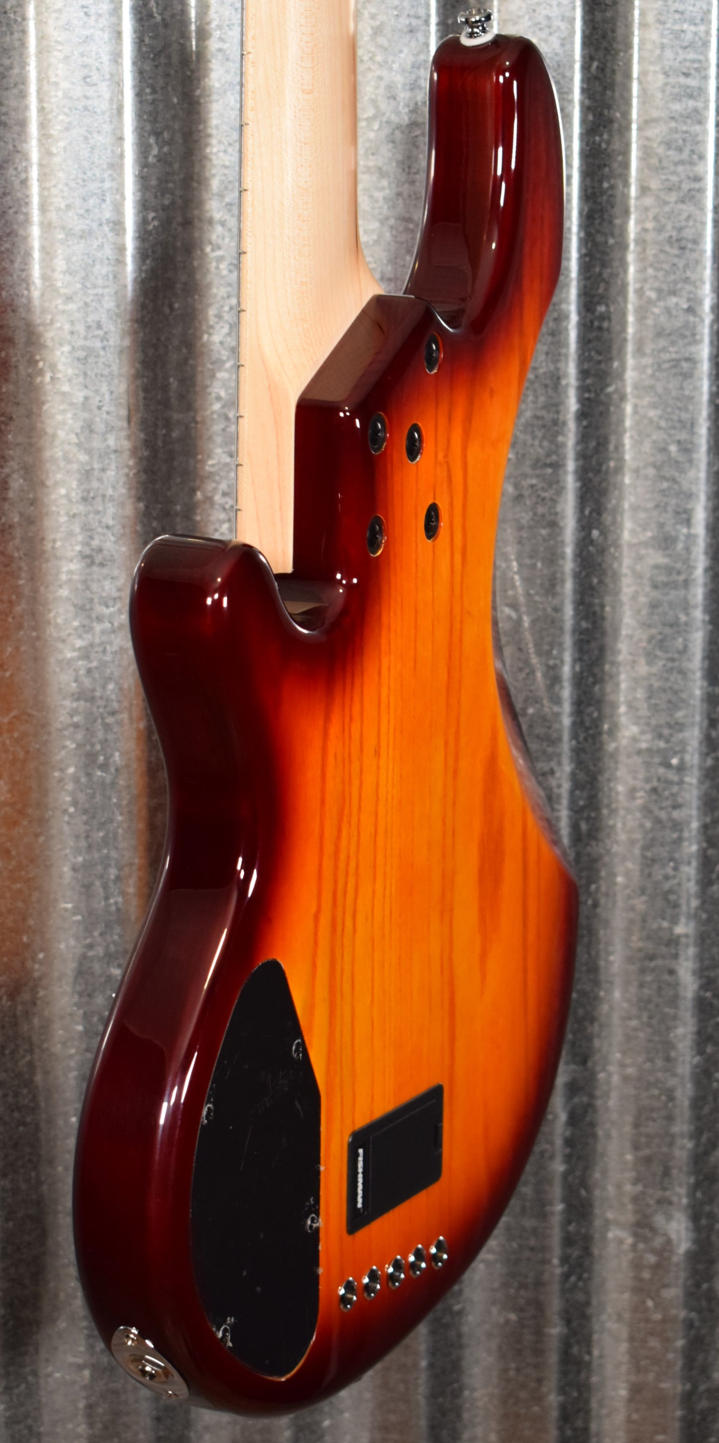 Lakland Skyline 55-02 Deluxe 5 String Quilt Honey Burst Bass & Case Used #1696