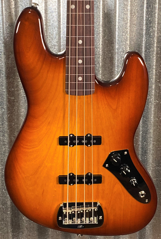G&L USA JB Old School Tobacco Sunburst 4 String Fretless Bass & Case #6416