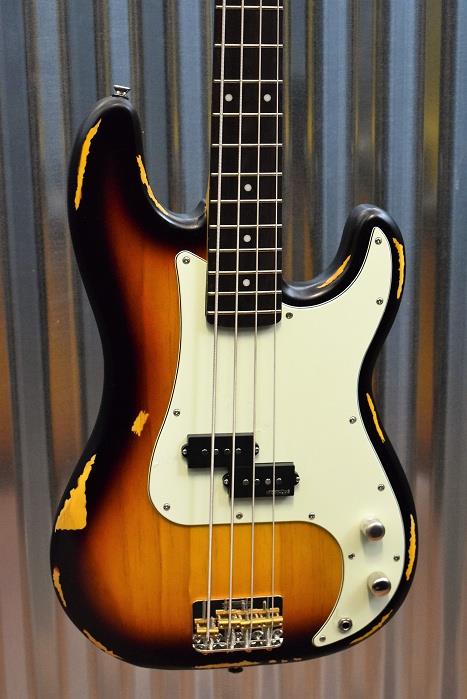 Vintage Icon V4MR Vintage Modern Relic Sunset Sunburst 4 String Bass & Case #304