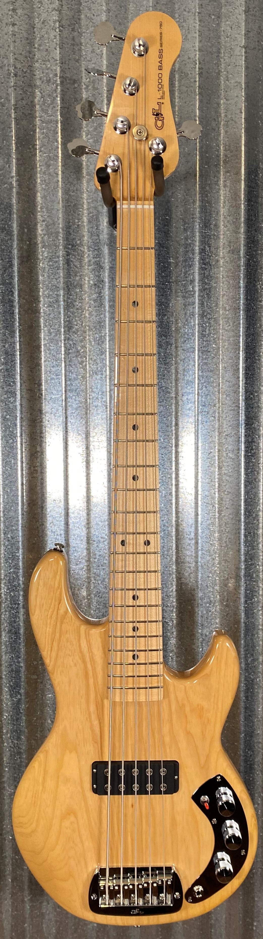 G&L USA CLF Research L-1000 S750 5 String Bass Natural & Case #5023