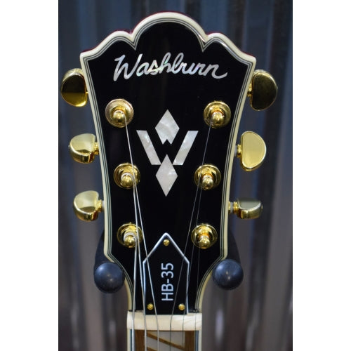 Washburn HB-35 Semi Hollow Guitar Wine Red & Hardshell Case HB35WRK #1010
